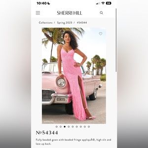 Sherri Hill Candy Pink Fringe dress